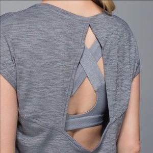Lululemon Sweaty or Not Crop Tee Gray